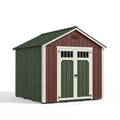 Abri de jardin 213 x 191 x 195 cm en métal vert bordeaux avec double porte