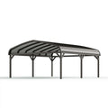 Abri voiture 600 x 300 x 280 cm en acier noir avec toit en polycarbonate