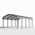 Abri voiture 500 x 300 x 250 cm acier gris avec toit cintré protecteur
