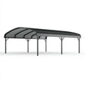 Abri voiture 600 x 300 x 280 cm en acier et polycarbonate noir pour extérieur