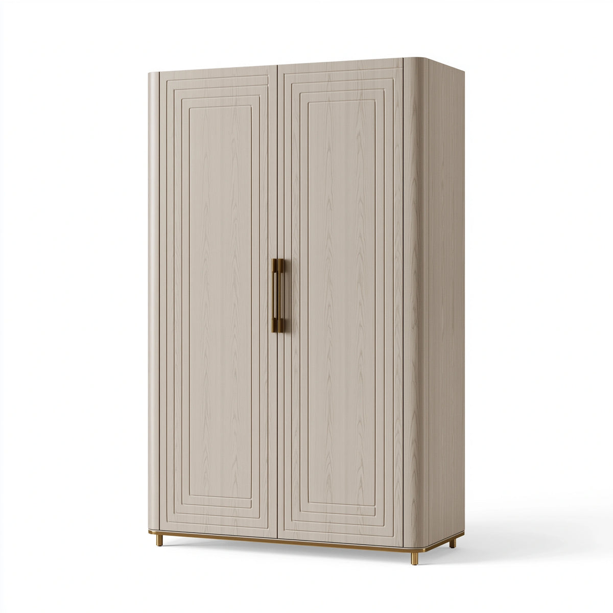 Armoire 2 portes 120 x 60 x 200 cm finition bois beige style classique