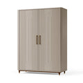 Armoire 2 portes 100 x 55 x 200 cm en panneaux aspect bois beige style Art déco