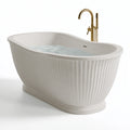 Baignoire îlot 170 x 80 x 58 cm en composite blanc cassé style contemporain
