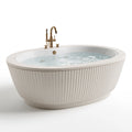 Baignoire îlot ovale 170 cm en composite minéral blanc style contemporain