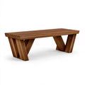 Banc de jardin 180 x 40 x 45 cm en bois marron à lattes style contemporain
