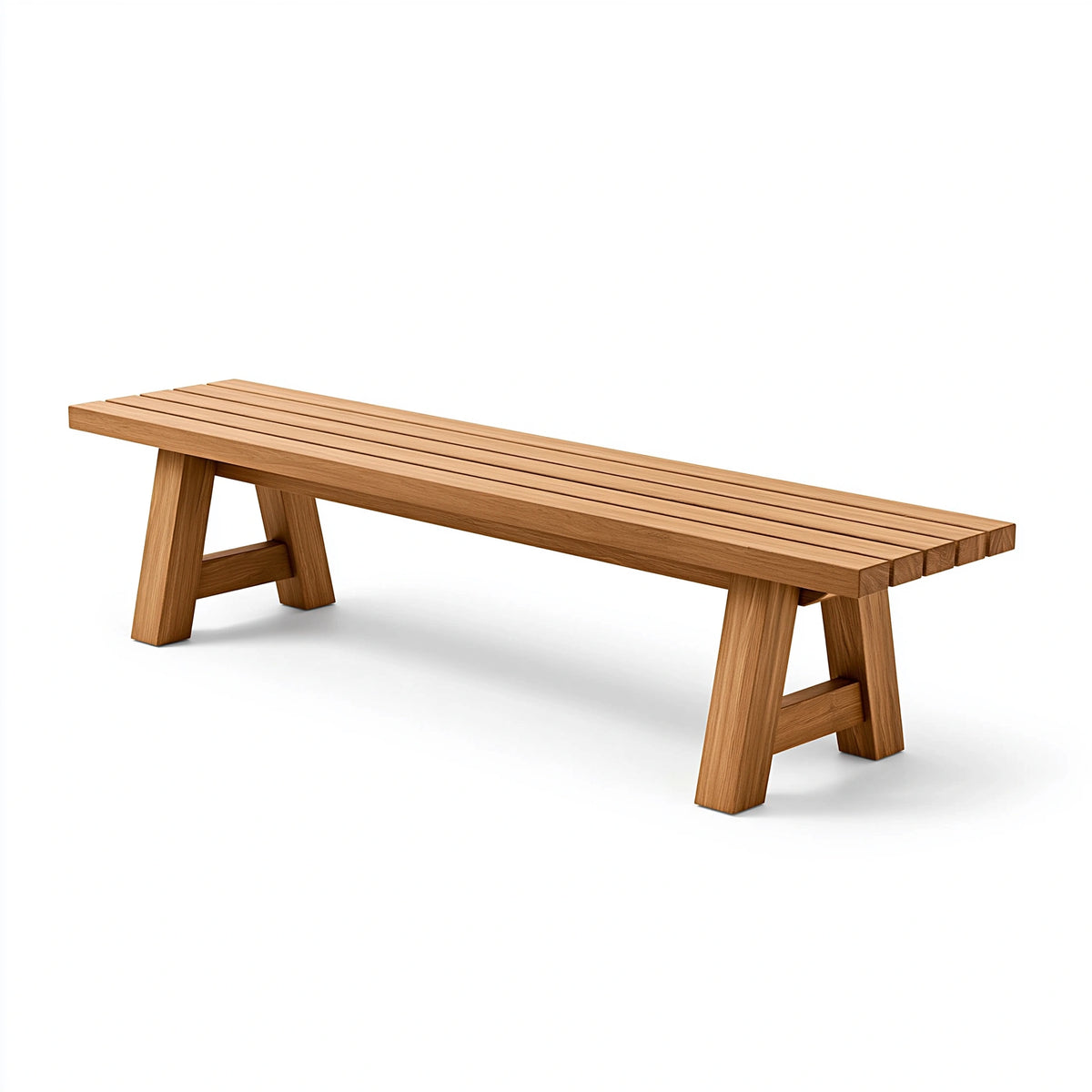 Banc 180 x 40 x 45 cm en bois marron à lattes style contemporain