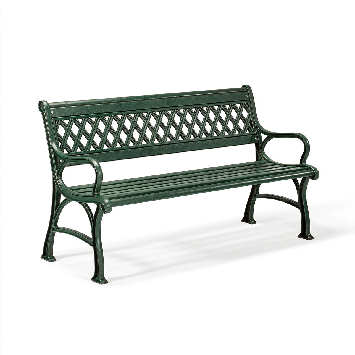 Banc de jardin 125 x 60 x 87 cm en métal vert foncé style classique