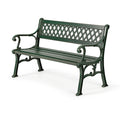 Banc de jardin 125 x 60 x 85 cm en métal vert à dossier ajouré classique