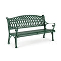 Banc de jardin 120 x 60 x 90 cm en métal vert style classique